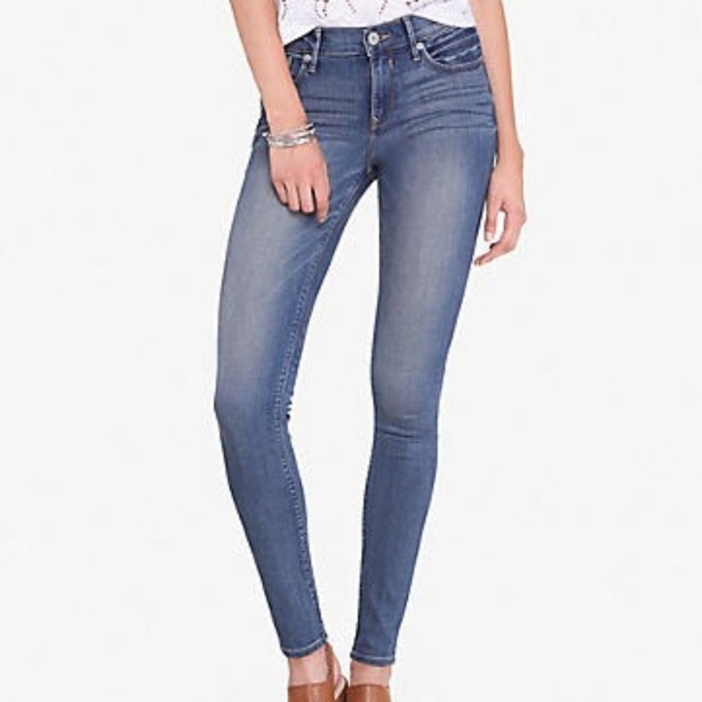 Express Stretch+ Legging Low Rise Medium Wash Jeans Pants new